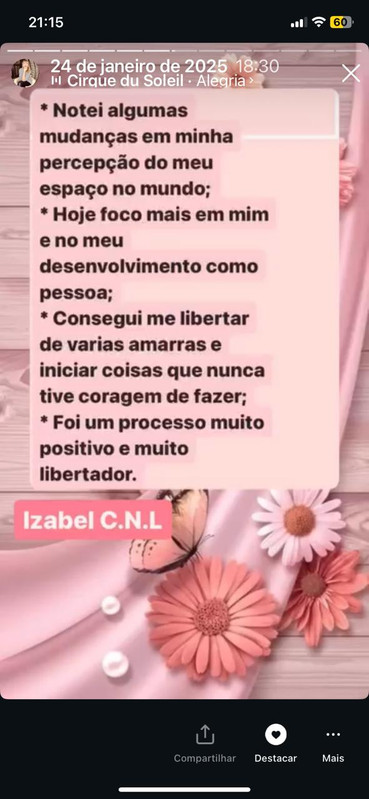 Depoimento de cliente — Izabel C.N.L